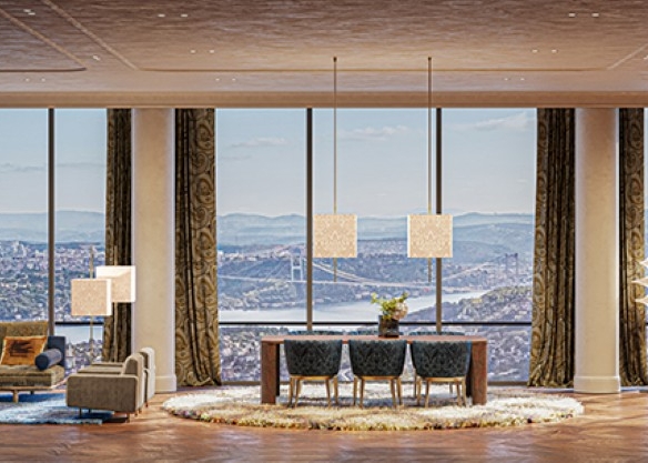 Luxury 2-bedroom apartment for sale in Maslak, Sarıyer, Istanbul, Turkey – high floor with panoramic city views, modern interiors, and Turkish Citizenship eligibility.||||||||||