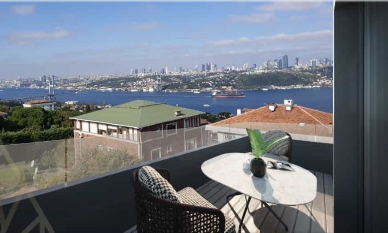 شقة دوبلكس مطلة على البوسفور للبيع في اسطنبول شقة 5 غرف وصالتين في اسكودار