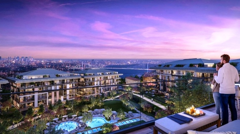 Bosporus view apartment for sale in Istanbul , turkey