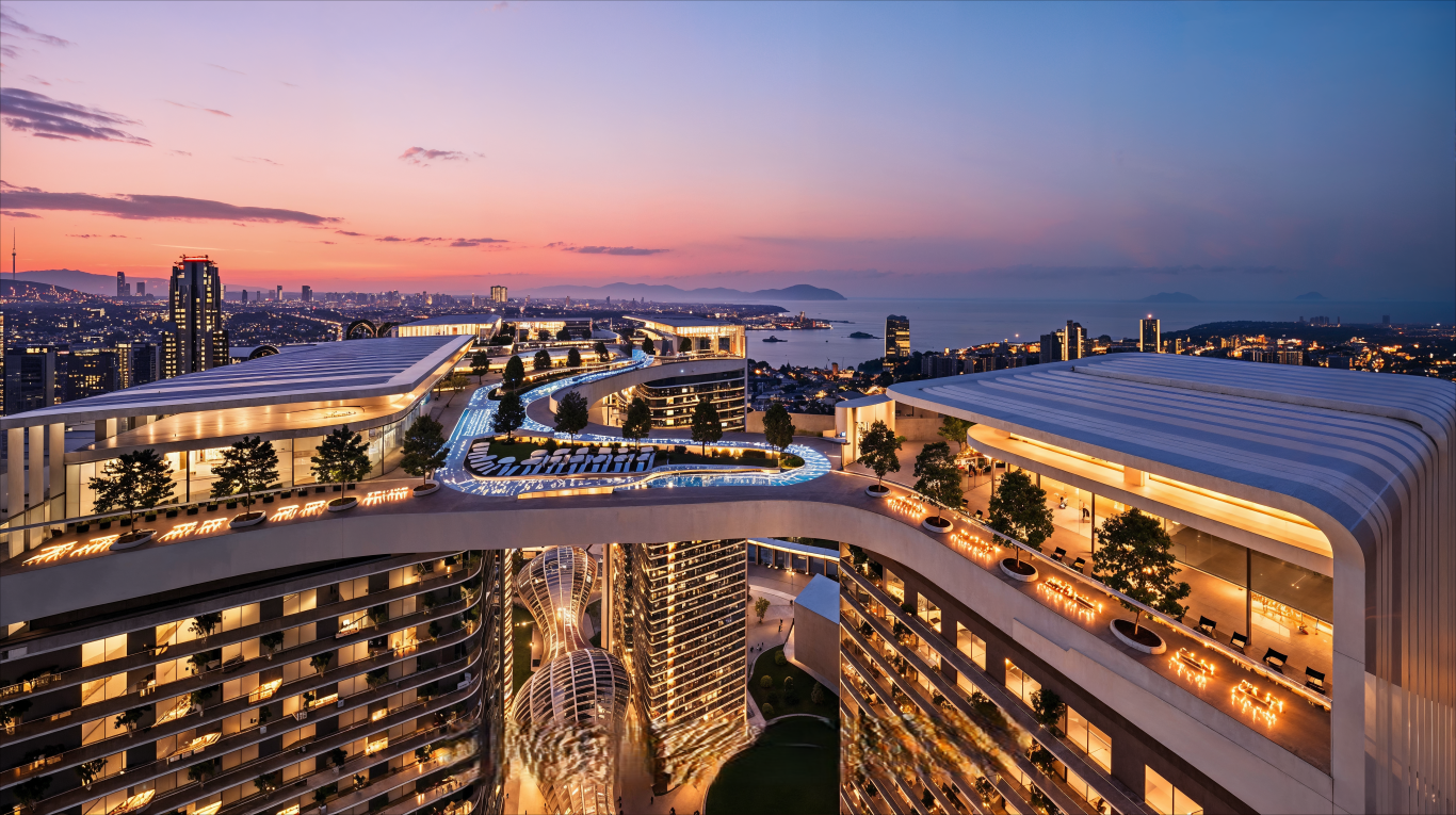 |||||||||||Luxury apartment for sale in Şişli Bomonti, Istanbul with panoramic sea view and modern design||