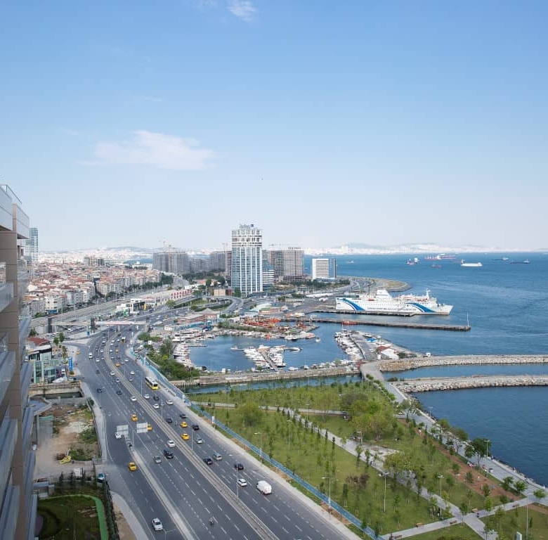 Sea front view apartments for sale in the center of Istanbul, Bakirkoy, Turkey