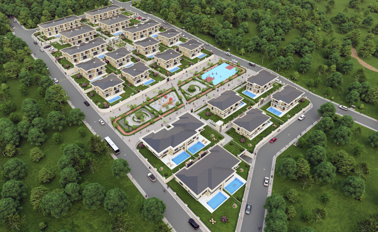 Investment villas for sale in Istanbul within a residential complex