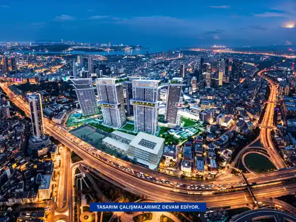 Luxury apartment for sale in Şişli Bomonti, Istanbul with panoramic sea view and modern design